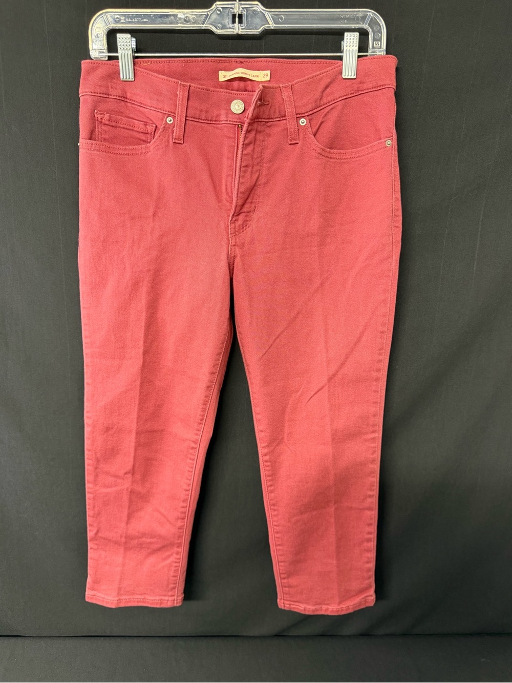 Levi’s 311 Shaping Skinny Capri Jeans 29 Red Stretch Denim